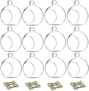 12 Pcs 3.15"/ 8cm Hanging Glass Tealight Holder Globe Plant Terrariums Glass Orbs Air Plants Tea ... | Amazon (US)