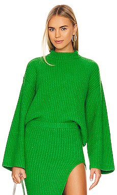 L'Academie Sachiye Oversized Crewneck in Green from Revolve.com | Revolve Clothing (Global)