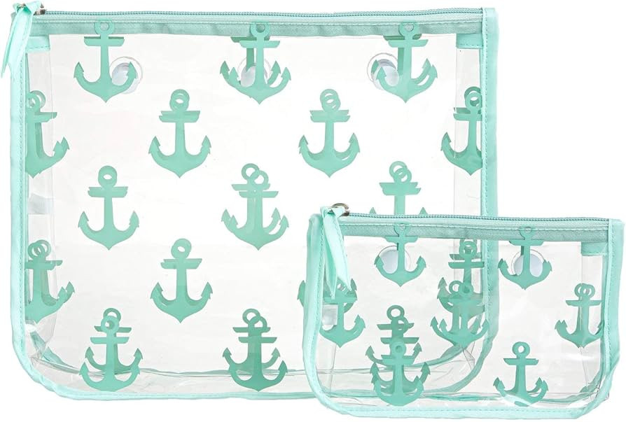 BOGG BAG Clear Designer Zipper Insert (Set of 2) Travel Organizer Storage Pop In (Turquoise Ancho... | Amazon (US)