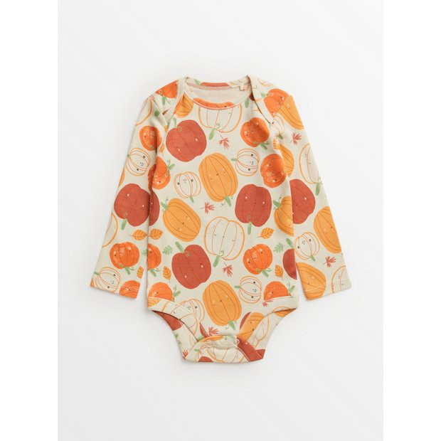 Buy Cream Pumpkin Print Bodysuit 6-9 months | Bodysuits | Tu | Tu Clothing