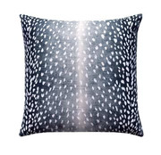 Navy Antelope Fawn Deer Print Linen Pillow | Land of Pillows