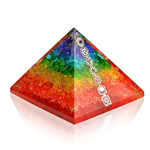 Orgone Pyramid Chakra Layer Energy Generator Meditation Pyramid - Orgonite Chakra Balancing Healing Pyramid With Chakra Copper Symbol | Amazon (US)