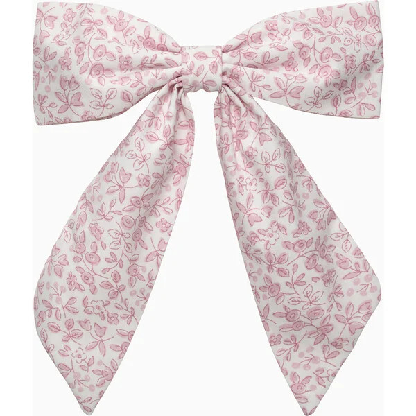 Catherine Hair Bow With Tails Pink Floral | Maisonette