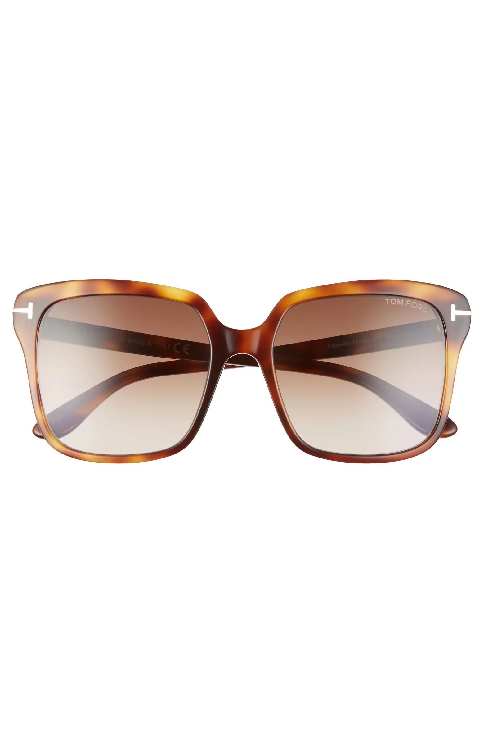 Faye 56mm Gradient Square Sunglasses | Nordstrom