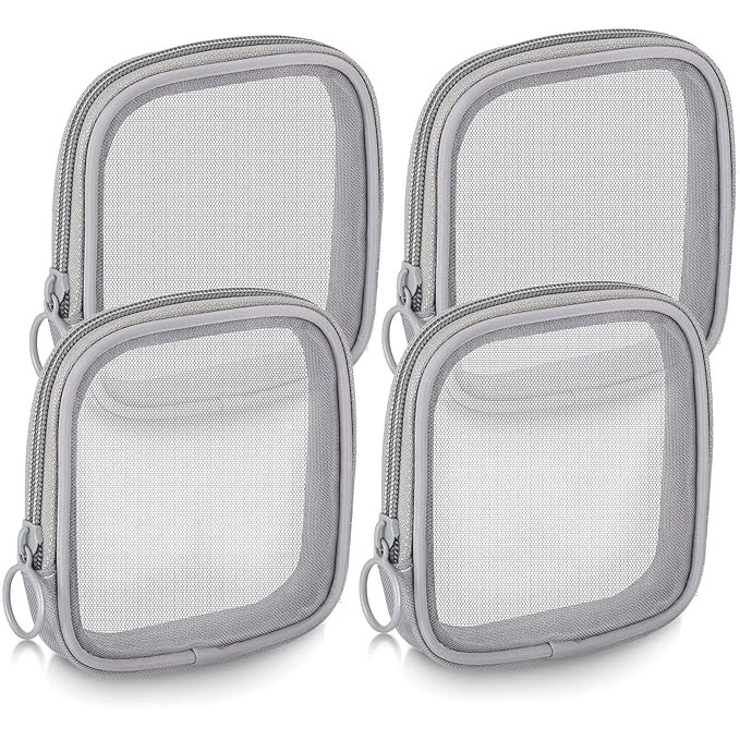 Weewooday 4 Pcs Mesh Makeup Bag Mesh Cosmetic Bag Travel Toiletry Bag with Zipper Mini Makeup Cos... | Amazon (US)