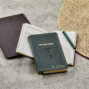 On the Green Personalized Leather Golf Score Book | Things Remembered