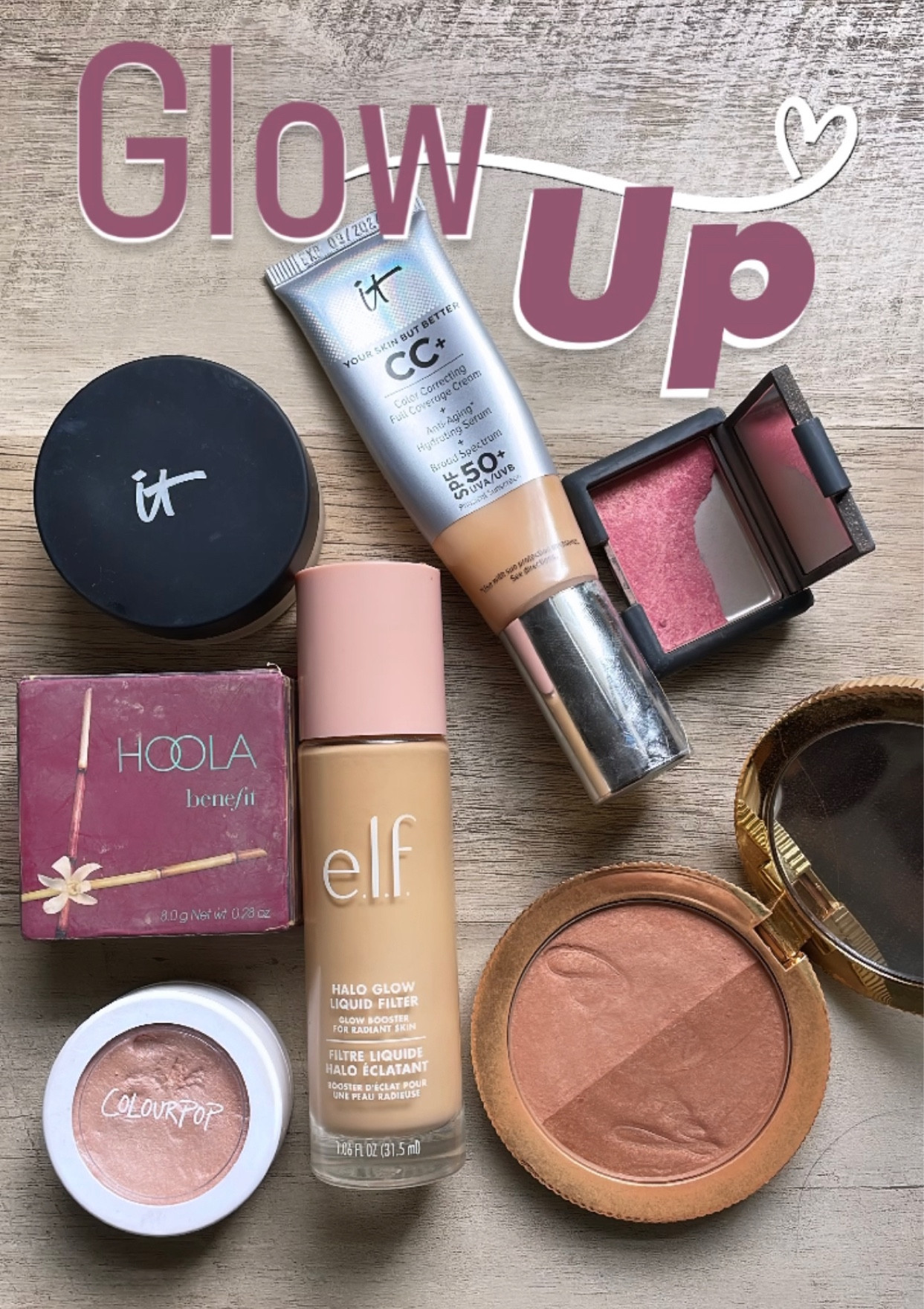 Glow up makeup products. Highlighter. Bronzer. Cheek color. It Cosmetics. Hoola. Too Faced. e.l.f. Color Pop  

#LTKbeauty #LTKFestival #LTKFind