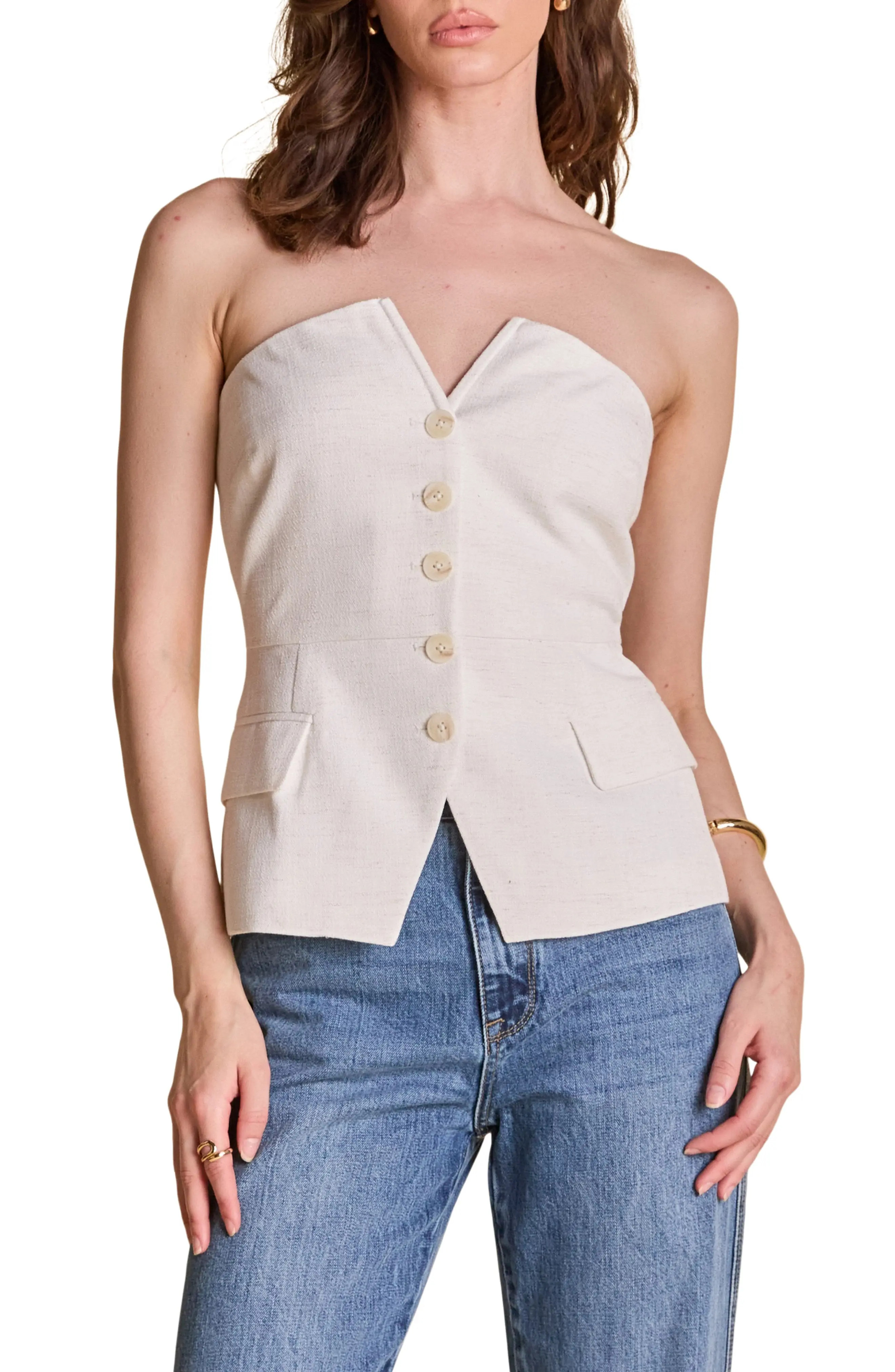 Button Front Strapless Top (Women) | Nordstromrack | Nordstrom Rack