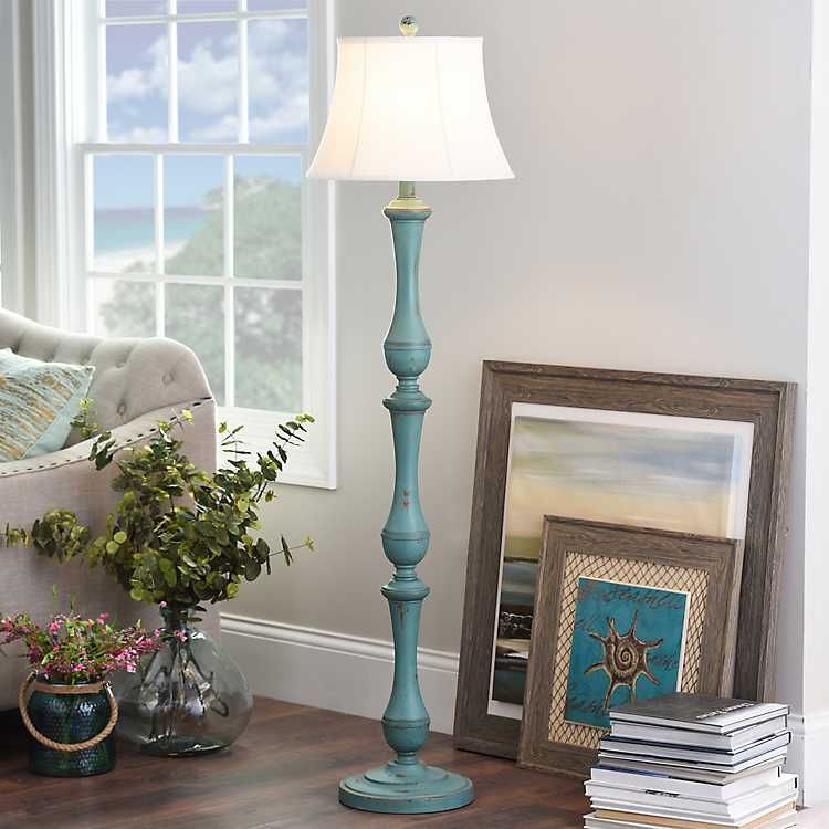 Hadley Turquoise Floor Lamp | Kirkland's Home
