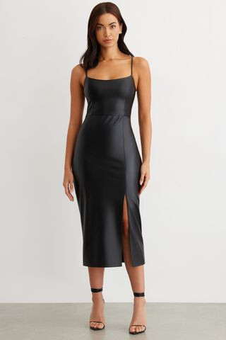 Faux Leather Midi Dress | Dynamite Clothing