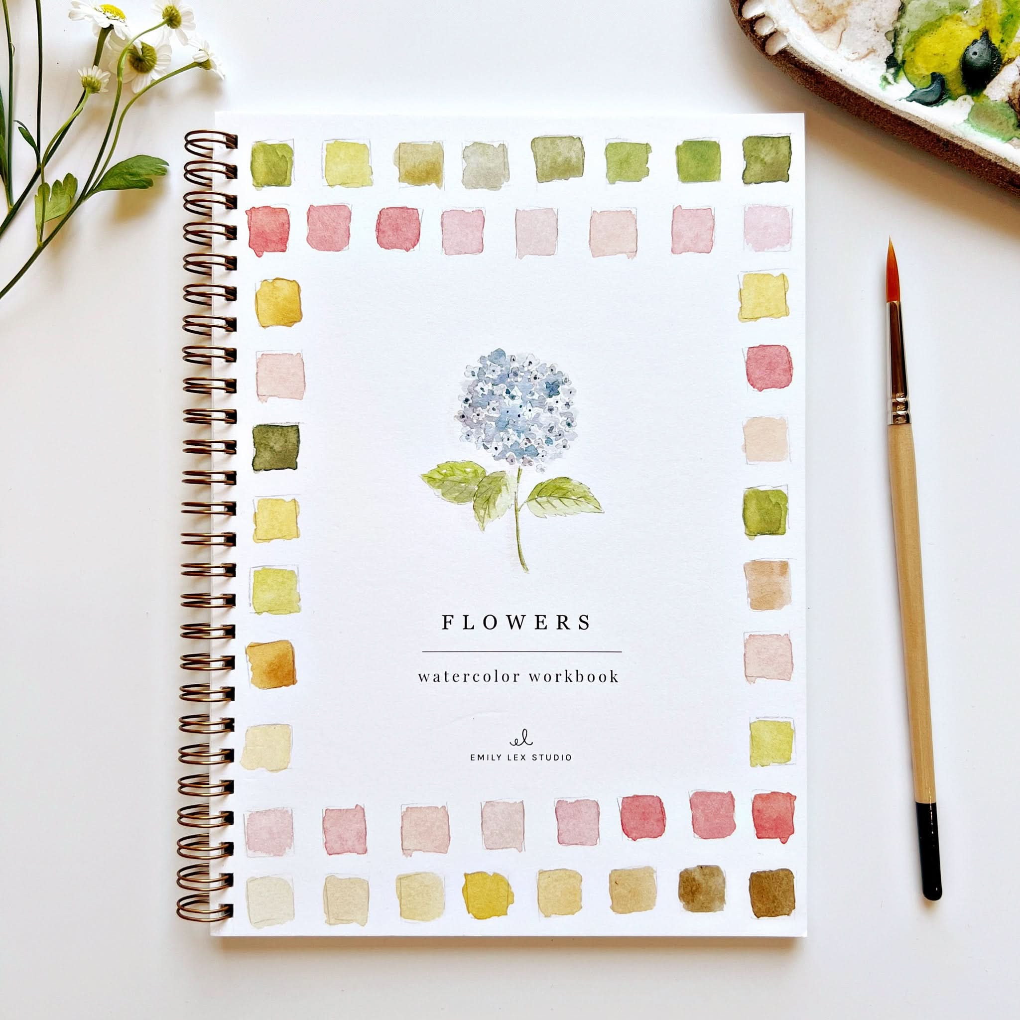 flowers watercolor workbook | Emily Lex Studio