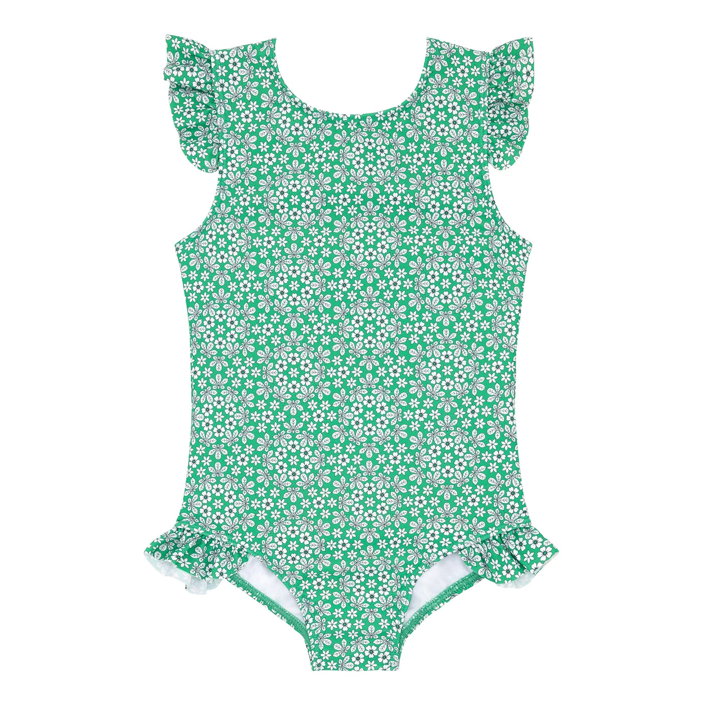 girls Godwin ruffle cap sleeve rashguard one piece | minnow