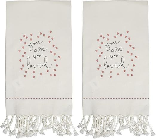 fillURbasket Love Kitchen Towels with Sayings Hearts Set of 2 Valentine’s Day Oversized Flour S... | Amazon (US)