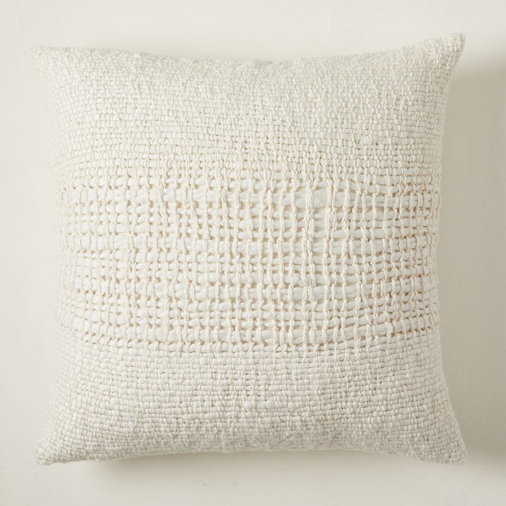 Cozy Weave Pillow Cover, Set of 2, White, 24&amp;quot;x24&amp;quot; | West Elm (US)