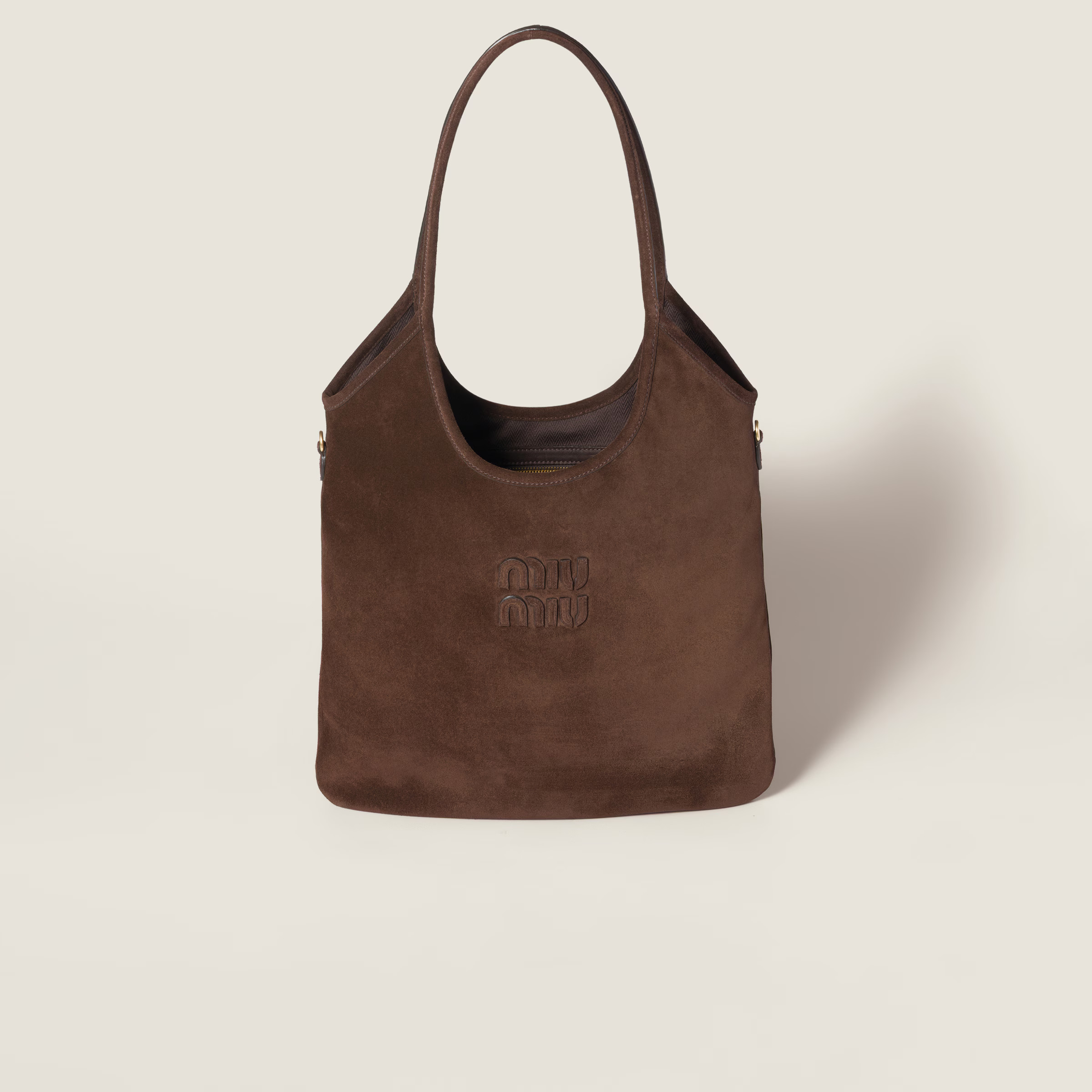 Dark Brown Ivy Suede Bag | Miu Miu | Miu Miu US