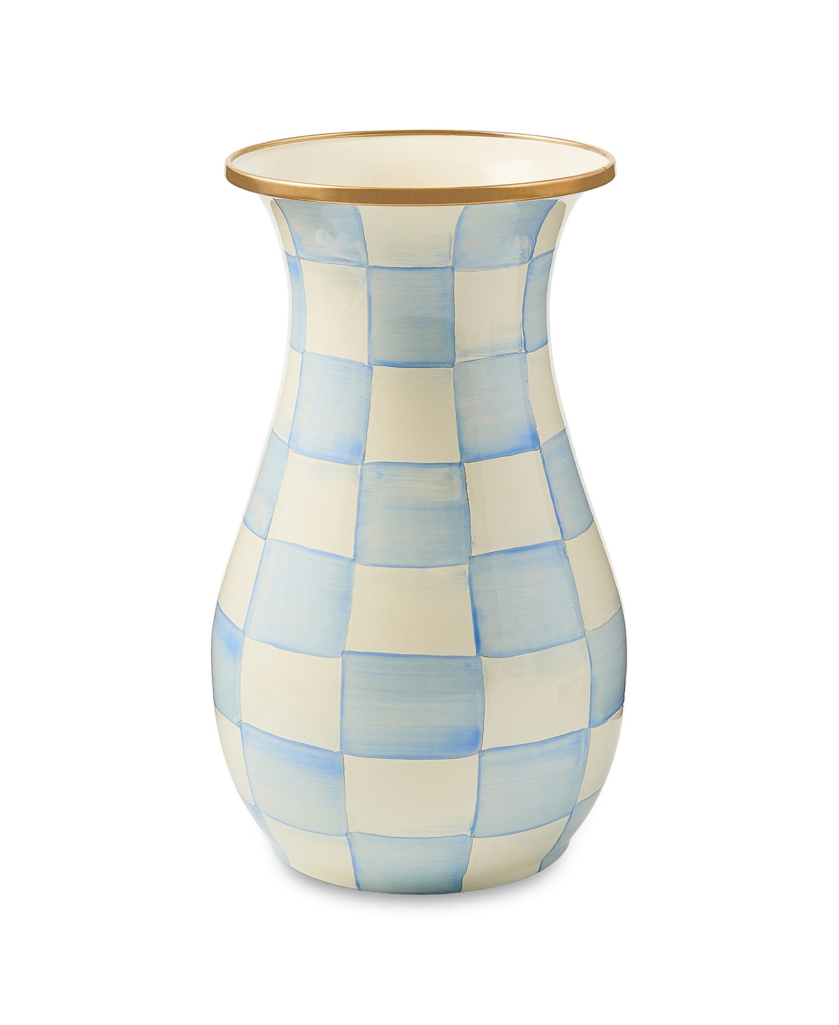 MacKenzie-Childs Sky Check Tall Vase - Sky Blue | Macy's