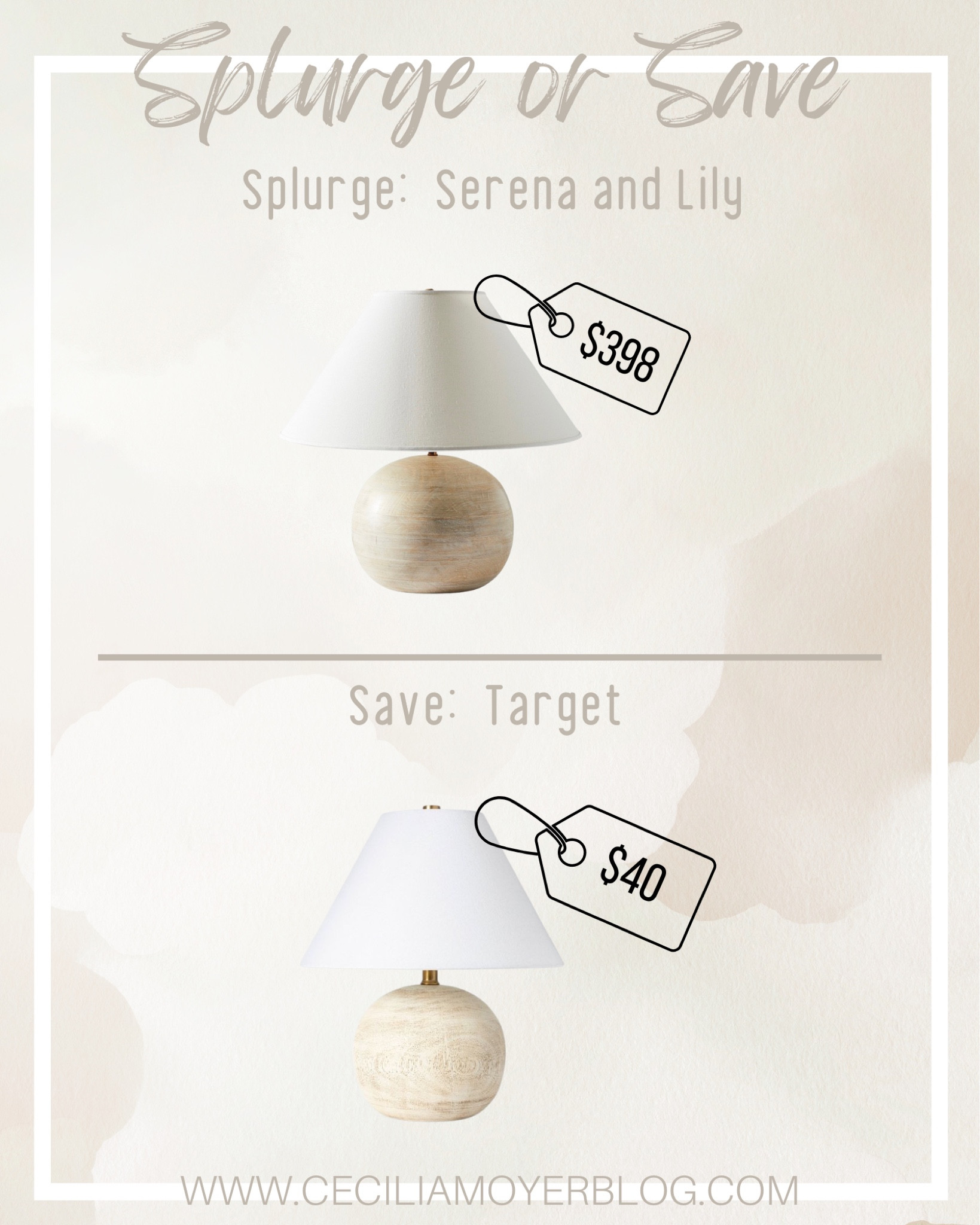 Splurge & save on these accent chairs for your living room!  Serena & Lily vs Target - modern furniture - modern style - Target find - Target home - table lamp - neutral decor 


#LTKhome #LTKsalealert #LTKunder50
