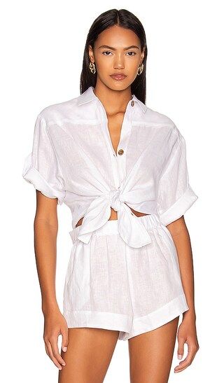 Linen Salina Top in White | Revolve Clothing (Global)