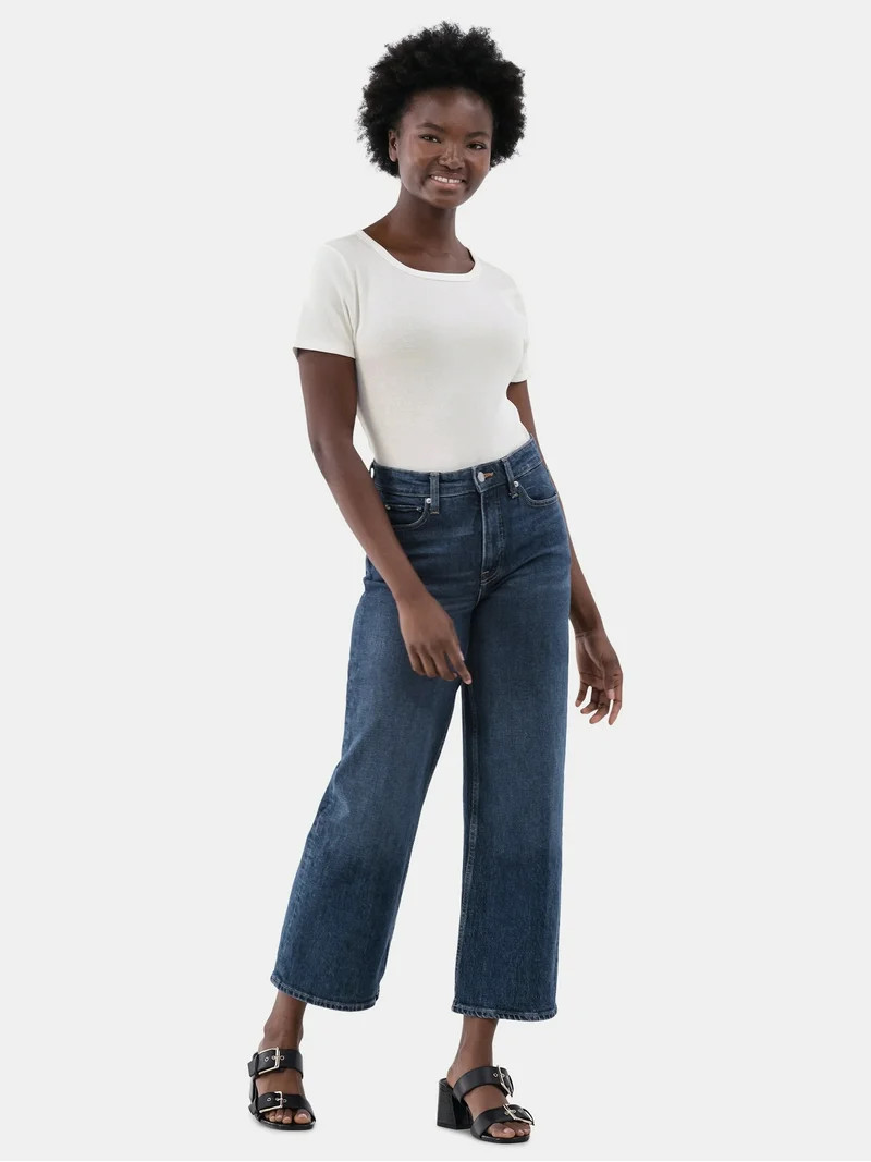 Time and Tru Women's Short Sleeve Rib Tee, Sizes XS - XXXL | Walmart (US)