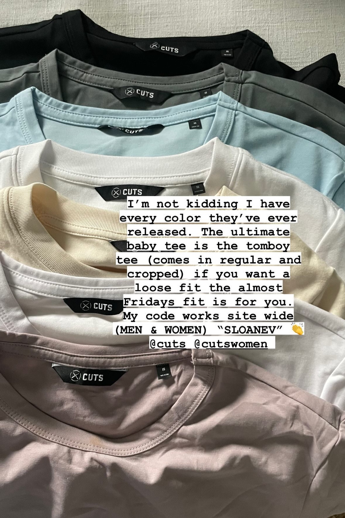 I’m not kidding I have every color they’ve ever released. The ultimate baby tee is the tomboy tee (comes in regular and cropped) if you want a loose fit the almost Fridays fit is for you. My code works site wide (MEN & WOMEN) “SLOANEV” 👏 @cuts @cutswomen

#LTKFindsUnder50 #LTKStyleTip #LTKSaleAlert