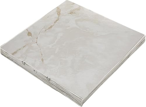 Nexus Self Adhesive 12-Inch Vinyl Floor Tiles, 20 Tiles - 12" x 12", Classic White w/Grey Veins Pattern - Peel & Stick, DIY Flooring for Kitchen, Dining Room, Bedrooms & Bathrooms by Achim Home Decor | Amazon (US)