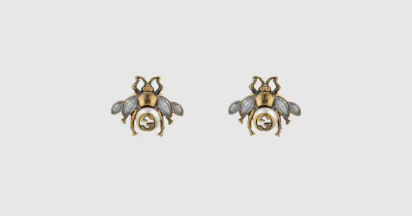 Bee earrings with crystals | Gucci (US)