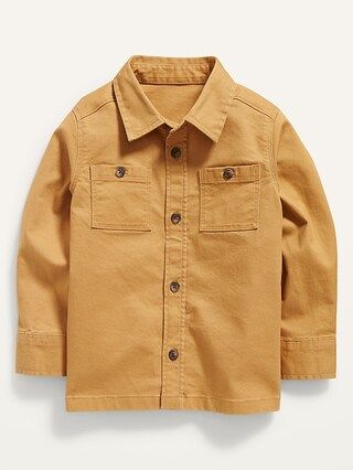 Long-Sleeve Twill Pocket Workwear Shirt for Toddler Boys | Old Navy (US)