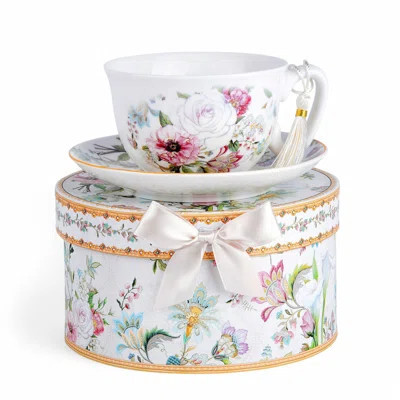 Dream Garden Tea/coffee Cup And Saucer In Gift Box | Wayfair North America