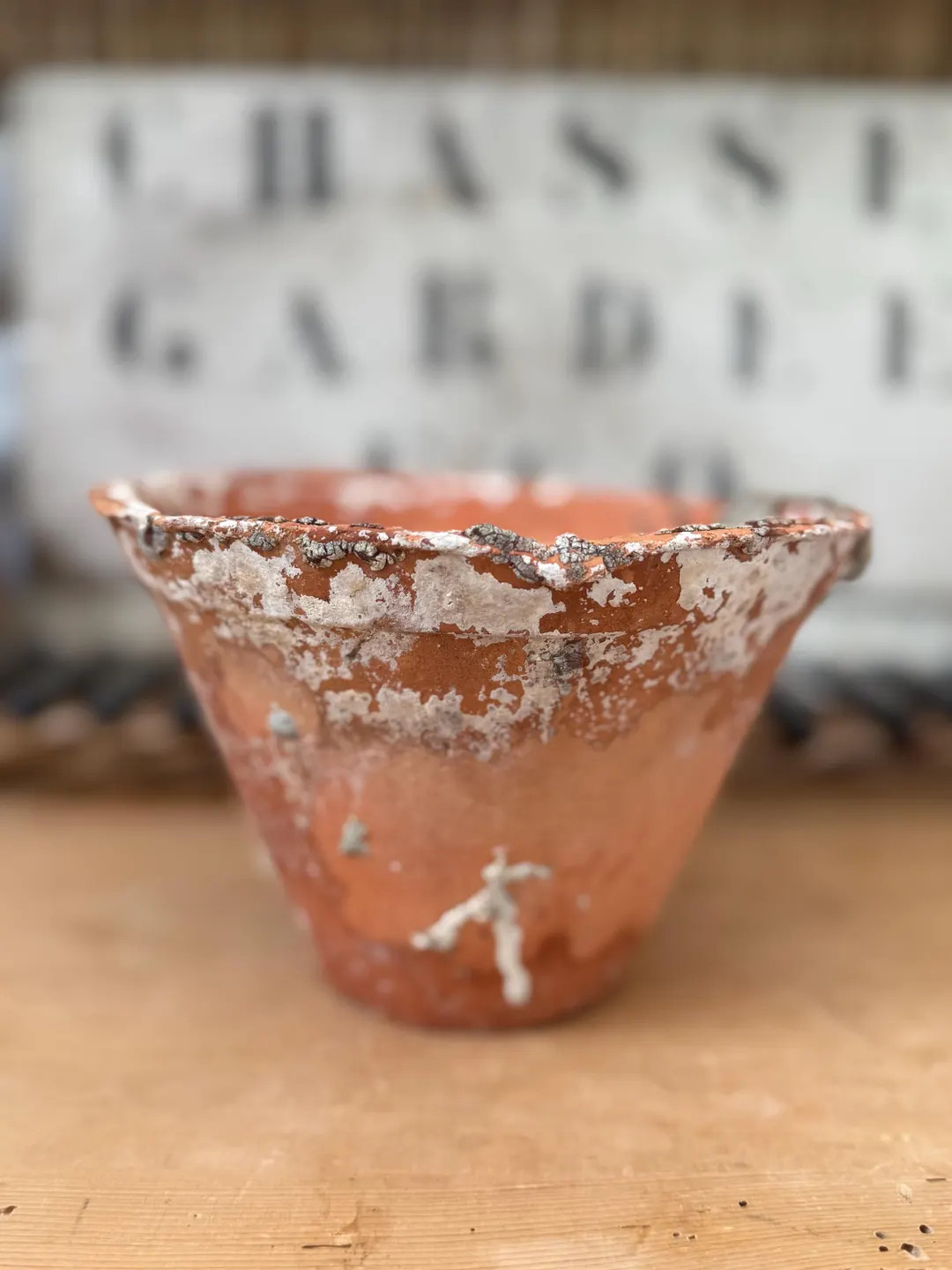 Antique French Resin Pot 5 Inch Terracotta Pine Tapping Jar Rustic Farmhouse Decor - Etsy | Etsy (US)