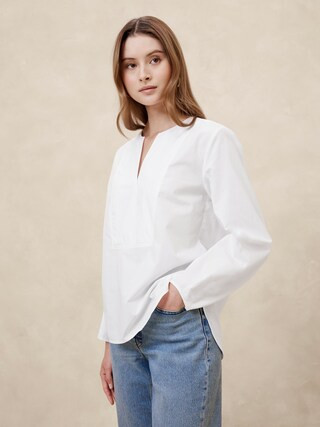 Poplin Bib Shirt | Banana Republic Factory