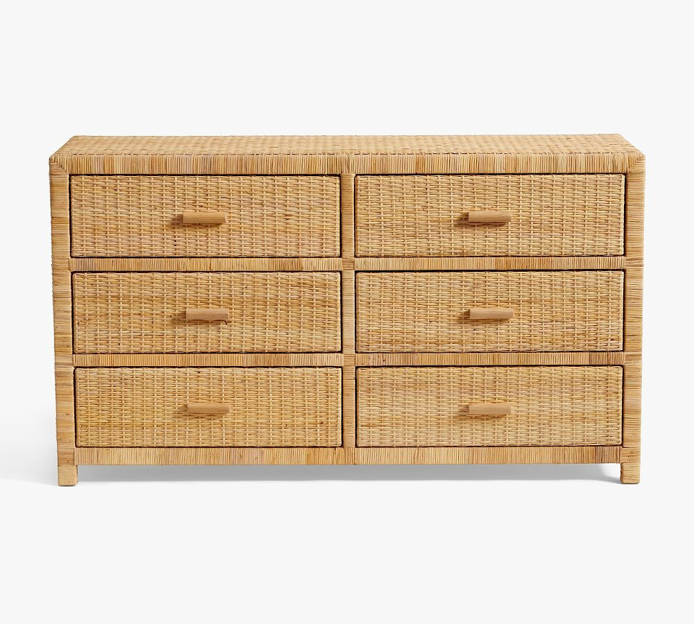 Cala Rattan 6-Drawer Dresser | Pottery Barn (US)