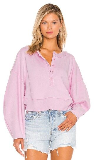 Oversized Henley Pullover in Ballerina Pink | Revolve Clothing (Global)