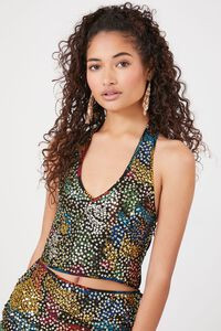 Abstract Sequin Halter Crop Top | Forever 21 (US)