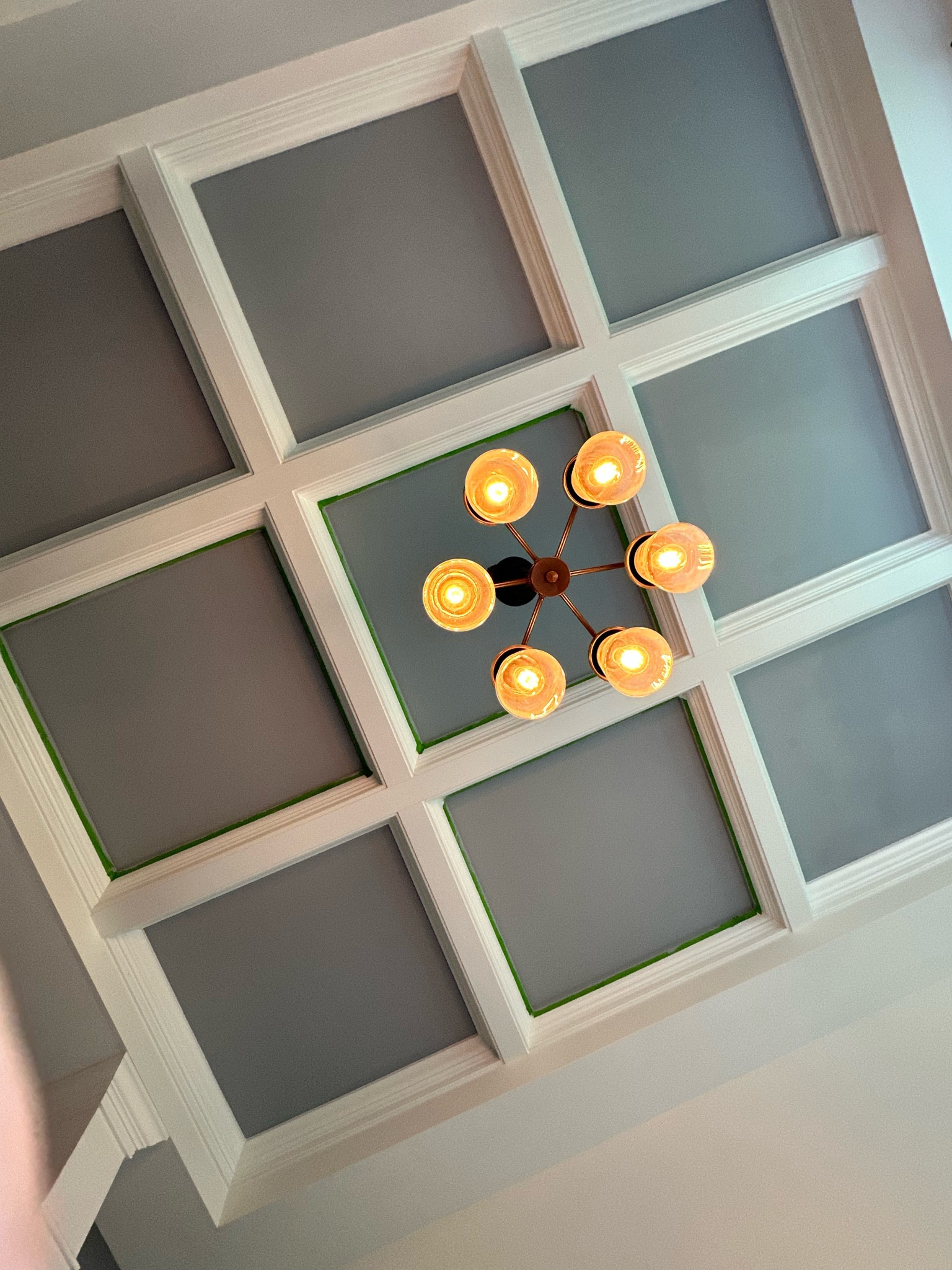 In love with my #cofferedceiling paint color from Sherman Williams!  I took 1/2 gallon of Stardew and 1/2 gallon of Agreeable Gray and then I mixed them together!

#LTKFindsUnder100 #LTKHome #LTKFamily