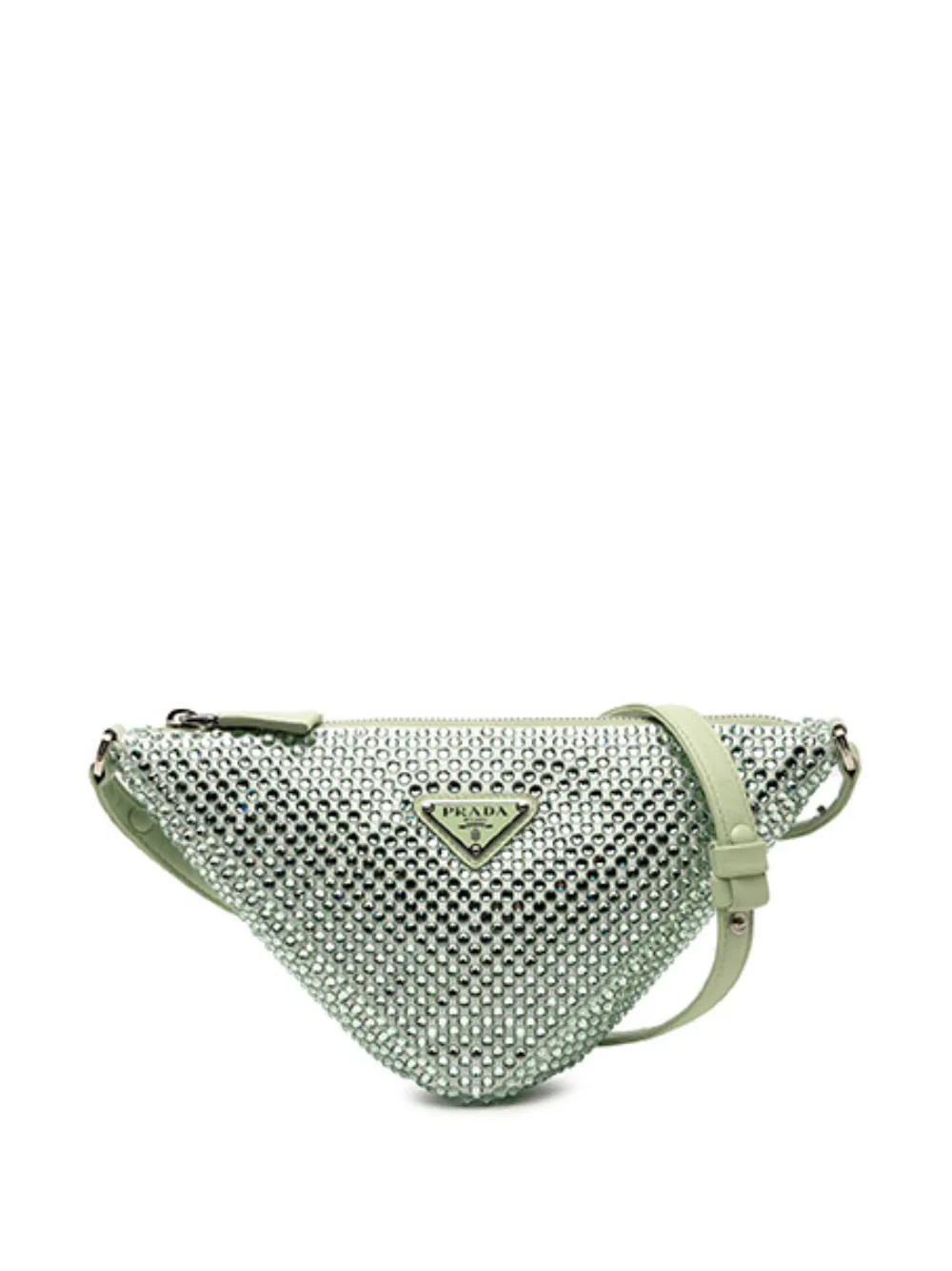 Prada Pre-Owned 2013-2025 Satin Crystal Embellished Triangle Pouch shoulder bag - Green | Farfetch Global