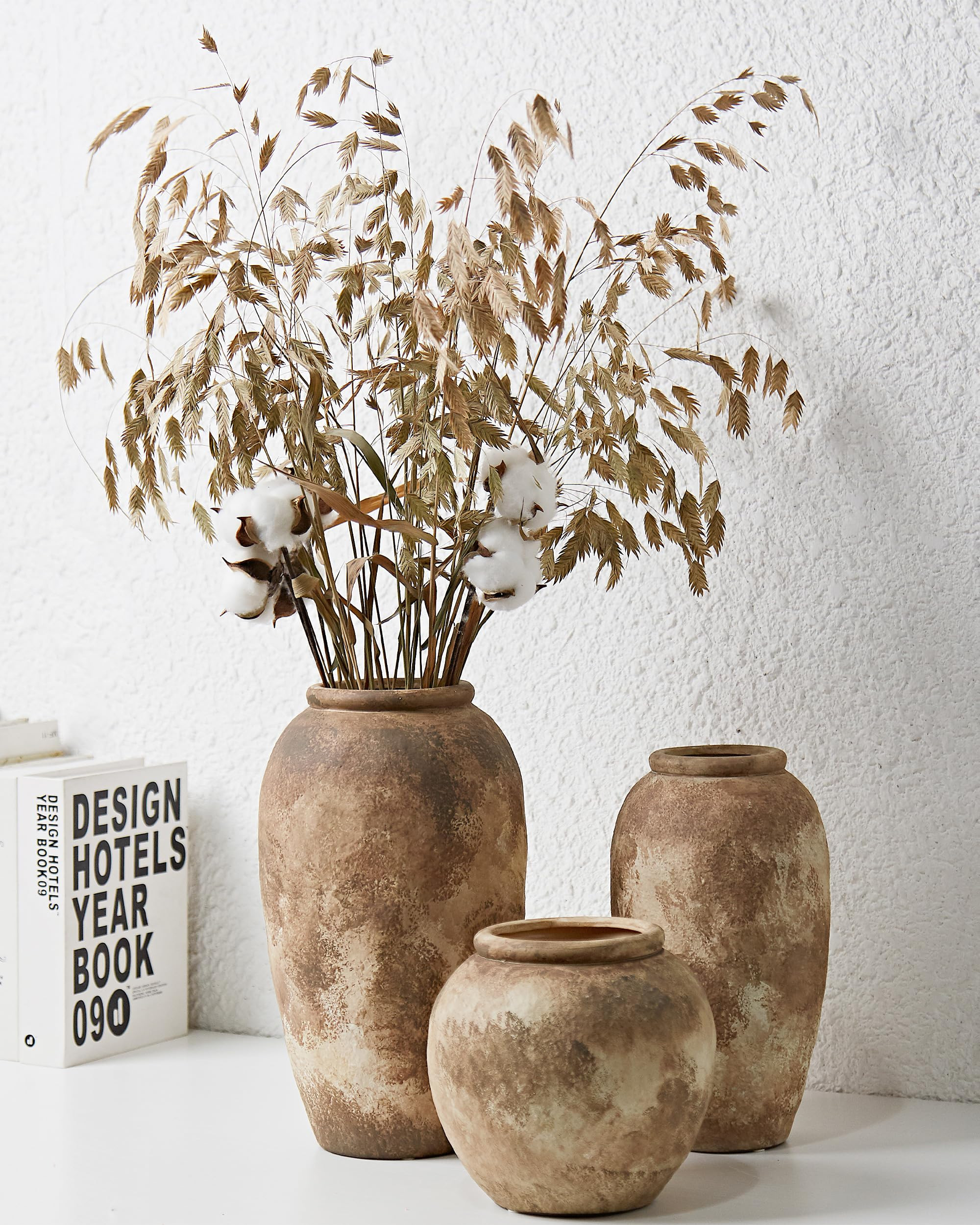 UPWOIGH Wabi-Sabi Small Style Circular Ceramic Vase, 6.5x7.08in Handmade Rustic Ceramic Flower Va... | Amazon (US)