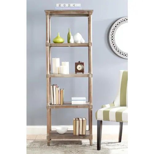 Safavieh Odessa Washed Natural Pine Etagere | Lowe's