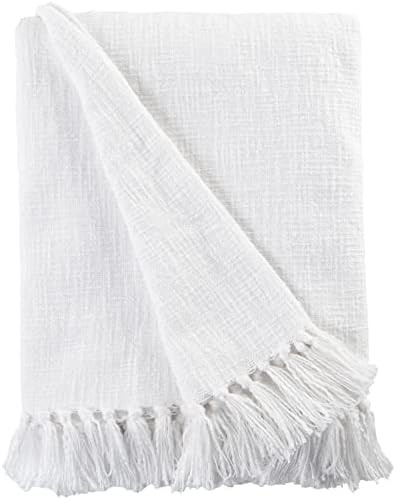 Sticky Toffee Woven Oeko-Tex Certified Cotton Slub Throw Blanket with Fringe, Thick and Durable, ... | Amazon (US)