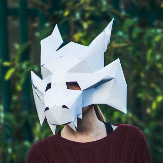 Papercraft Medieval Dragon Mask, Printable Mask, DIY Instant Halloween Mask Download | Etsy (US)