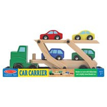Melissa & Doug Car Carrier Truck & Cars Wooden Toy Set (Compatible with Wooden Train Tracks, Qual... | Walmart (US)
