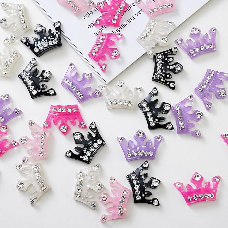 Chenkou Craft 30pcs Resin Flatback Crown Scrapbooking Mix Color 1"x 5/8" | Amazon (US)