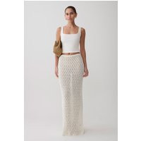 Courtney Crochet Knit Maxi Skirt / Ivory | MESHKI | M | MESHKI US