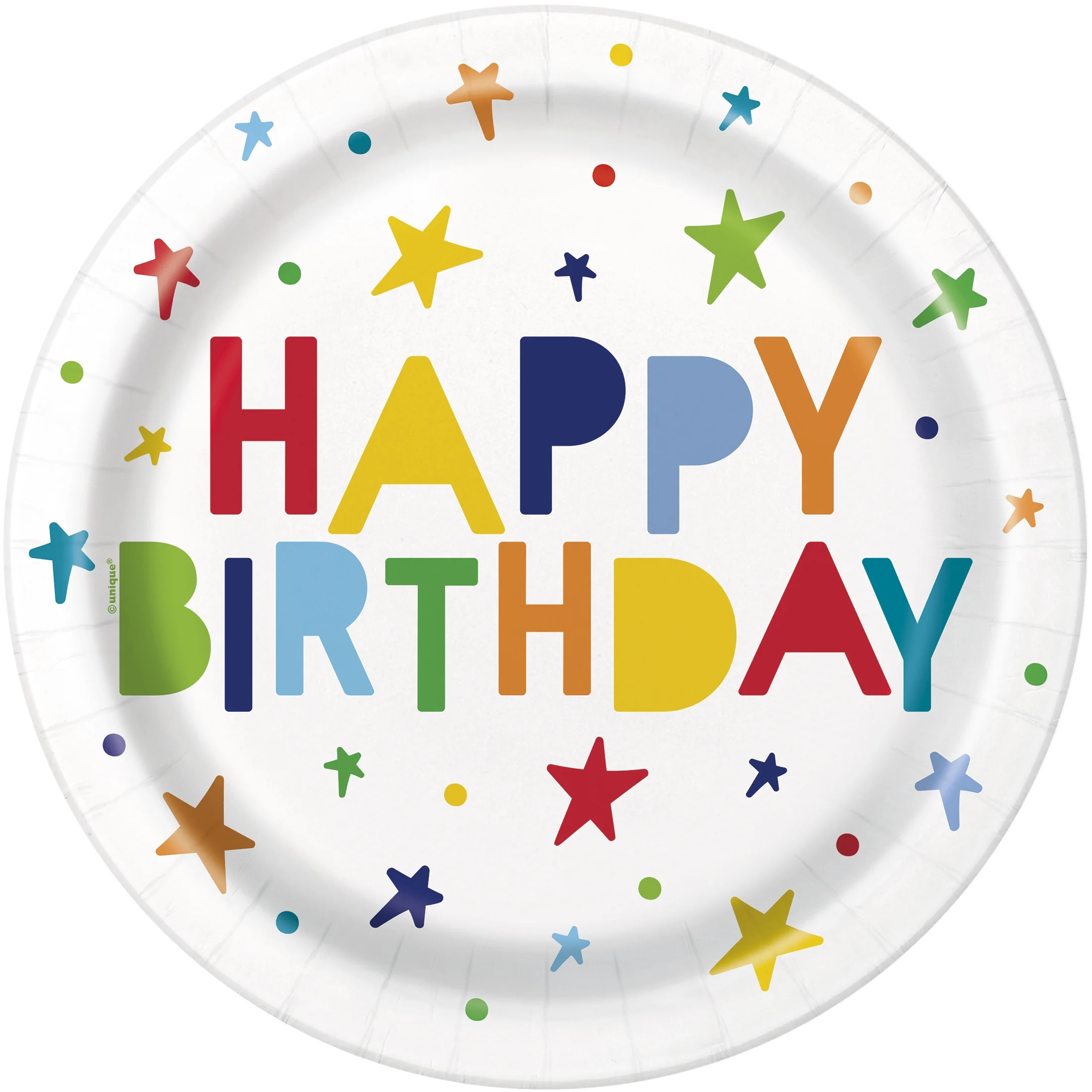 Way to Celebrate! Multicolor Bright Stars Birthday Plaid Paper Dinner Plates, 9in, 10ct | Walmart (US)