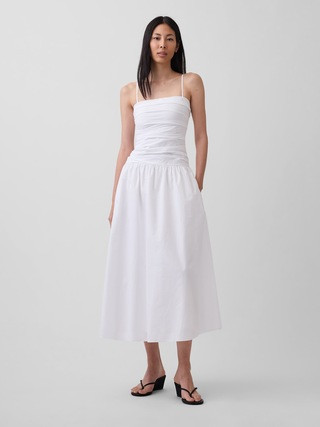 Poplin Drop-Waist Maxi Dress | Gap (CA)