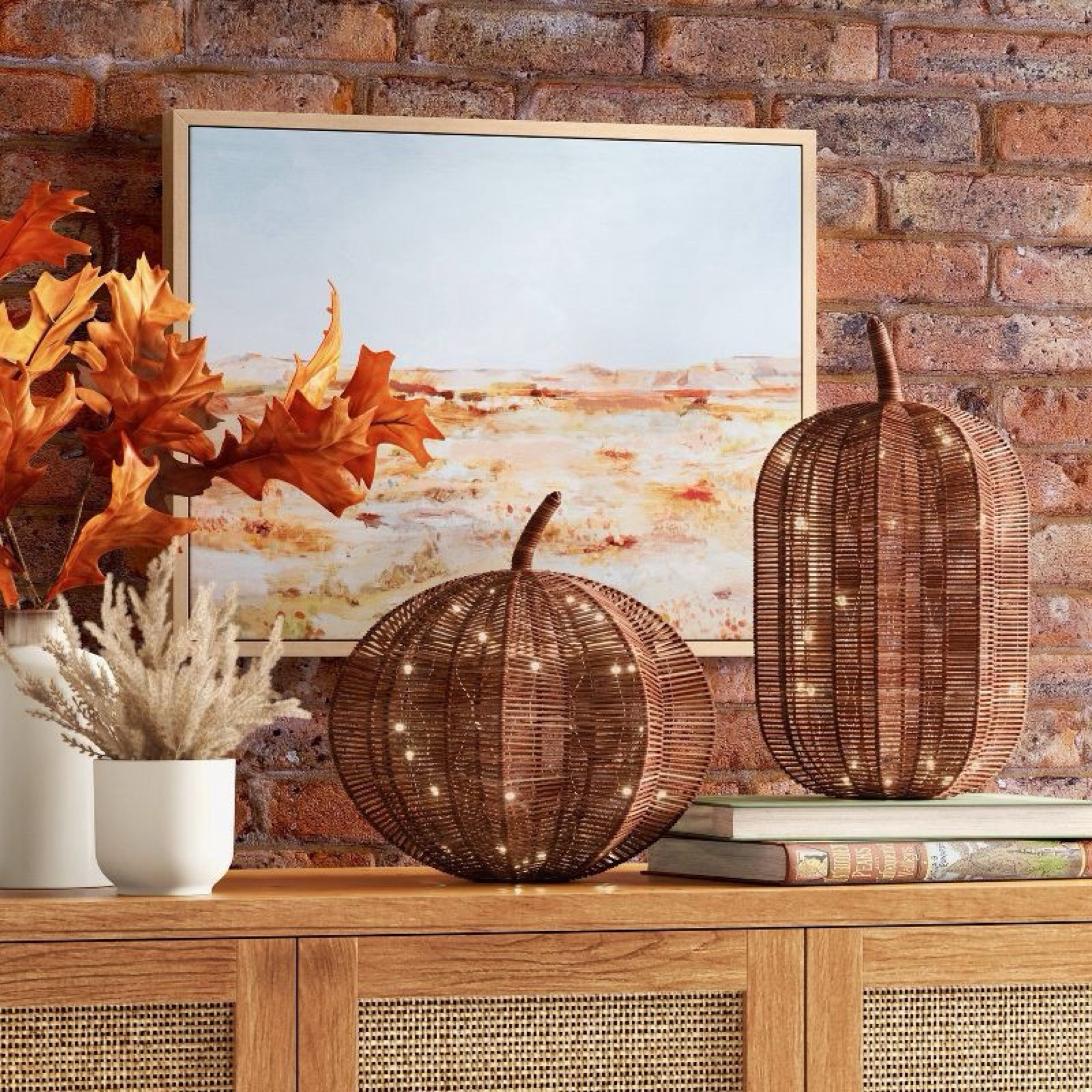 Pre-Lit Rattan Pumpkin Figurine Brown, fall decor, cozy home decor

#LTKFallSale #LTKSeasonal #LTKHome