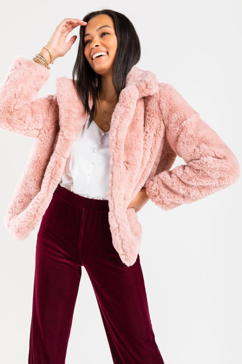 Celina Faux Fur Overcoat | Francesca’s Collections