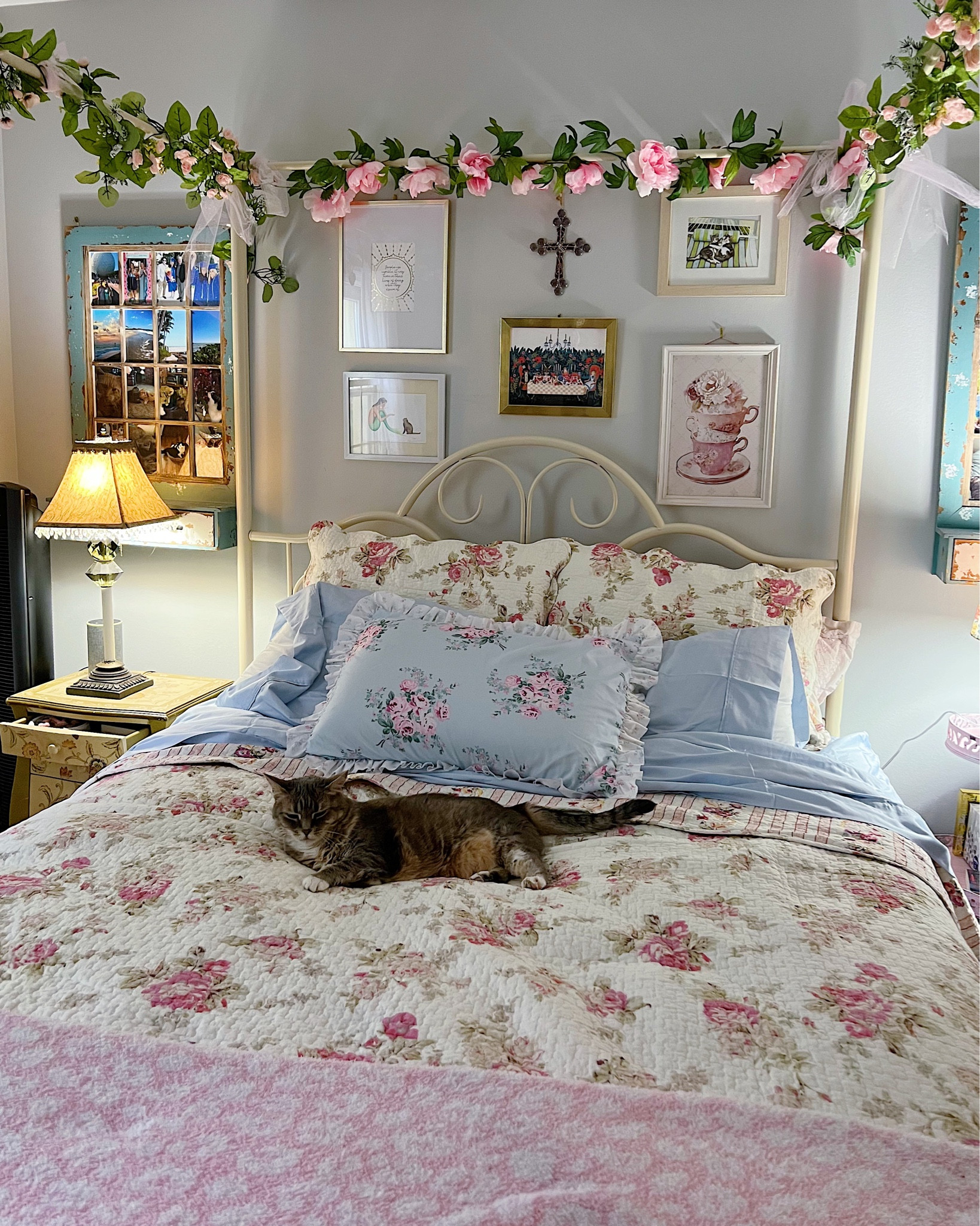 Shabby chic bedding, shabby chic quilt, affordable bedding, affordable shabby chic bedding, LoveShackFancy dupe bedding, Laura Ashley dupe bedding, shabby chic comforter, floral print bedding, floral garland, girls bedroom, canopy bed, Walmart find, Walmart deals, home deals, home decor, primary bedroom, guest bedroom

#LTKhome #LTKSeasonal #LTKunder100