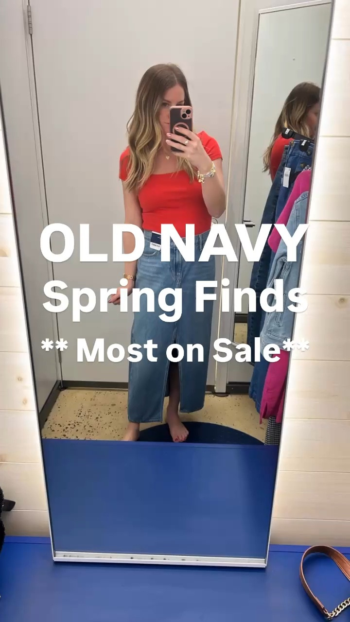 Popped into Old Navy and found some really cute pieces for spring! Most of these are currently on sale. Size 4 in the trouser jeans, size 2, in the barrel jeans and denim skirt. Size small in the dresses and tshirt! 

#LTKFindsUnder100 #LTKSaleAlert #LTKFindsUnder50