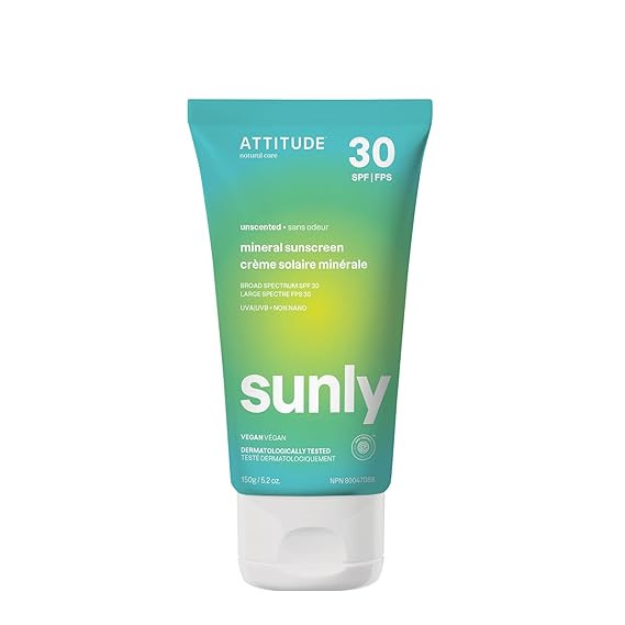 ATTITUDE Mineral Sunscreen with Zinc Oxide, SPF 30, EWG Verified, Broad Spectrum UVA/UVB Protecti... | Amazon (US)
