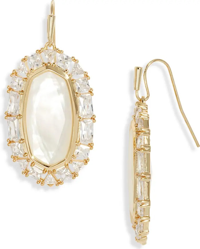 Kendra Scott Elle Crystal Frame Mother-of-Pearl Drop Earrings | Nordstrom | Nordstrom